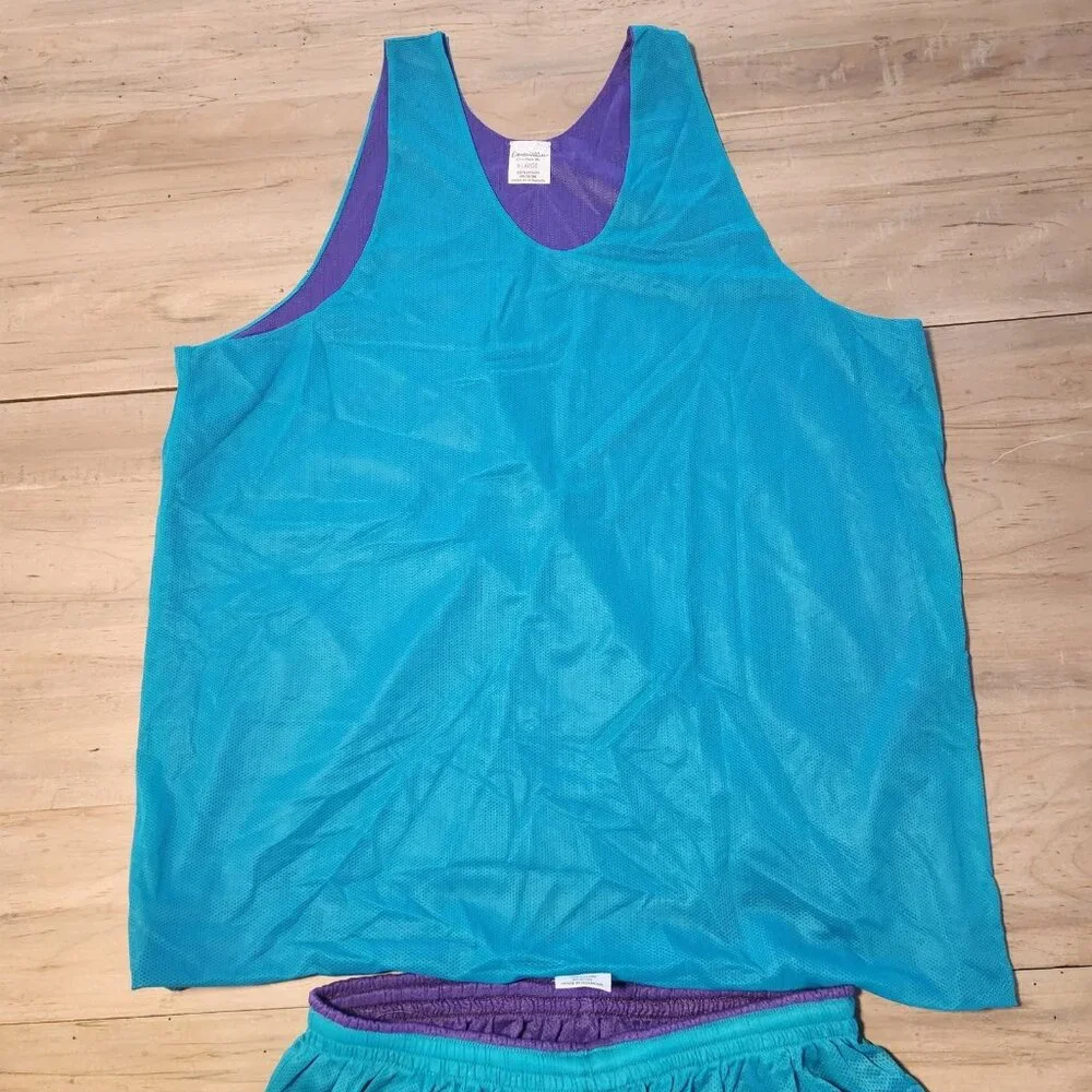 Vintage Generation One Basketball Shorts Tank Top Set Old School Reversible XL‎